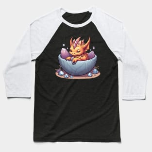 sleeping baby dragon in the bowl full crystal Baseball T-Shirt